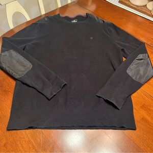 Victorinox Sweater Men’s XL Black Long Sleeve Crew Pullover Elbow Shoulder Patch